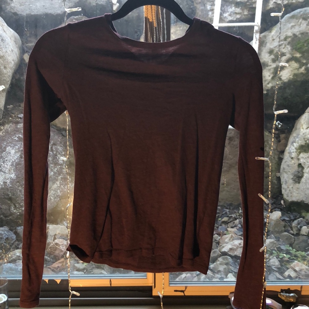 Long Sleeve Maroon Tee